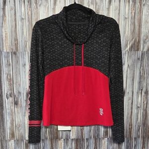 Colosseum UW Badgers Black and Red Women's Cowel Neck Spandex Size M
